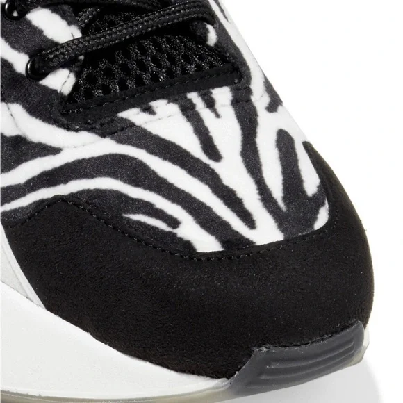 Stella McCartney Eclypse Mesh and Zebra-Print Velvet Sneakers like new!